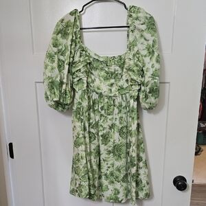 Abercrombie & Fitch Green Floral Mini Dress